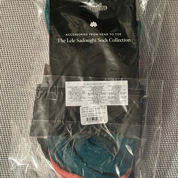 LELE SADOUGHI NWT AUTHENTIC MIDNIGHT FOREST SET OF 3 COUNTRY CLUB ANKLE SOCKS - Picture 5 of 5